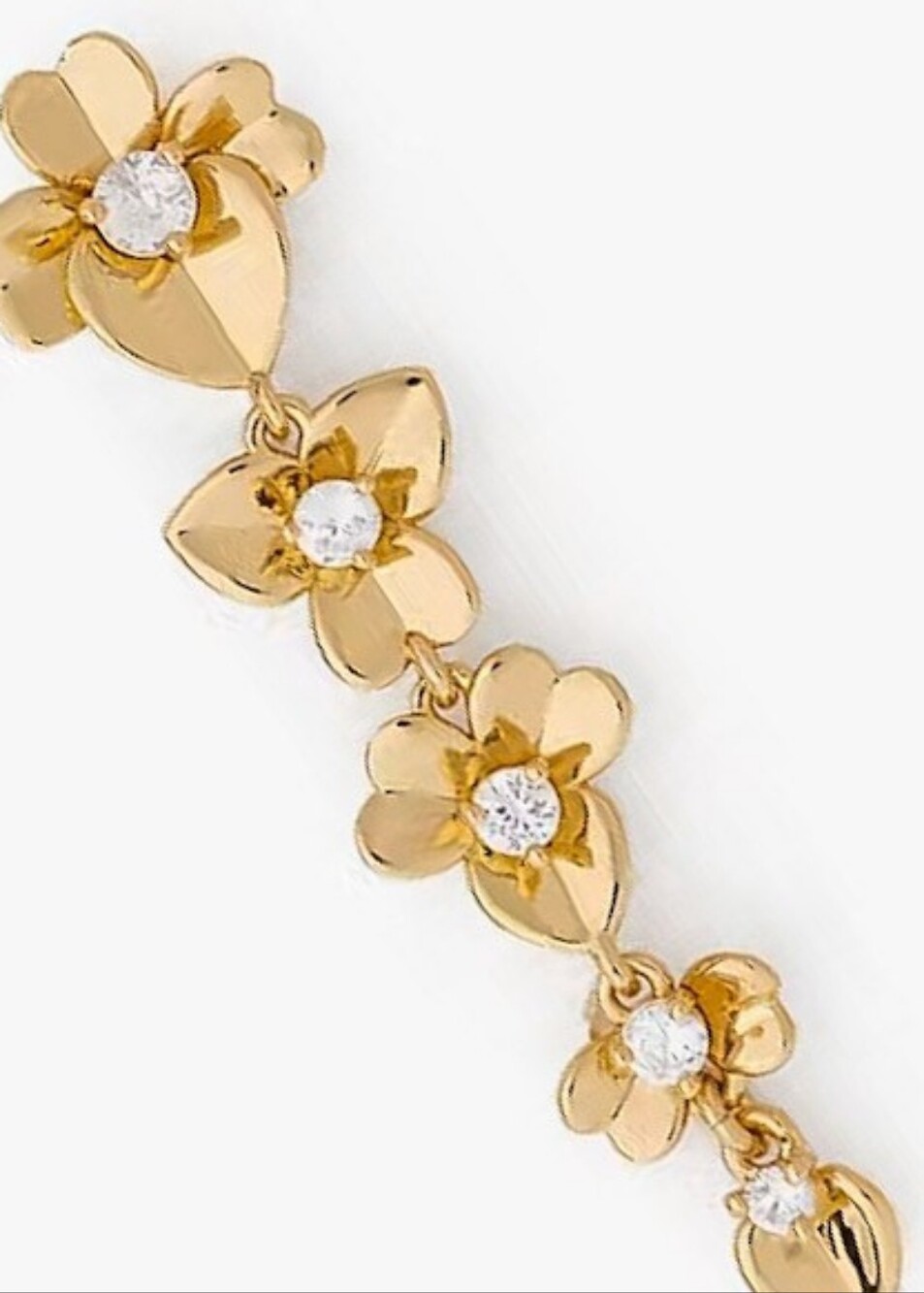 New Kate Spade New York Gold-Tone Precious Pansy / Plumeria Linear Drop Earrings - Picture 8 of 8
